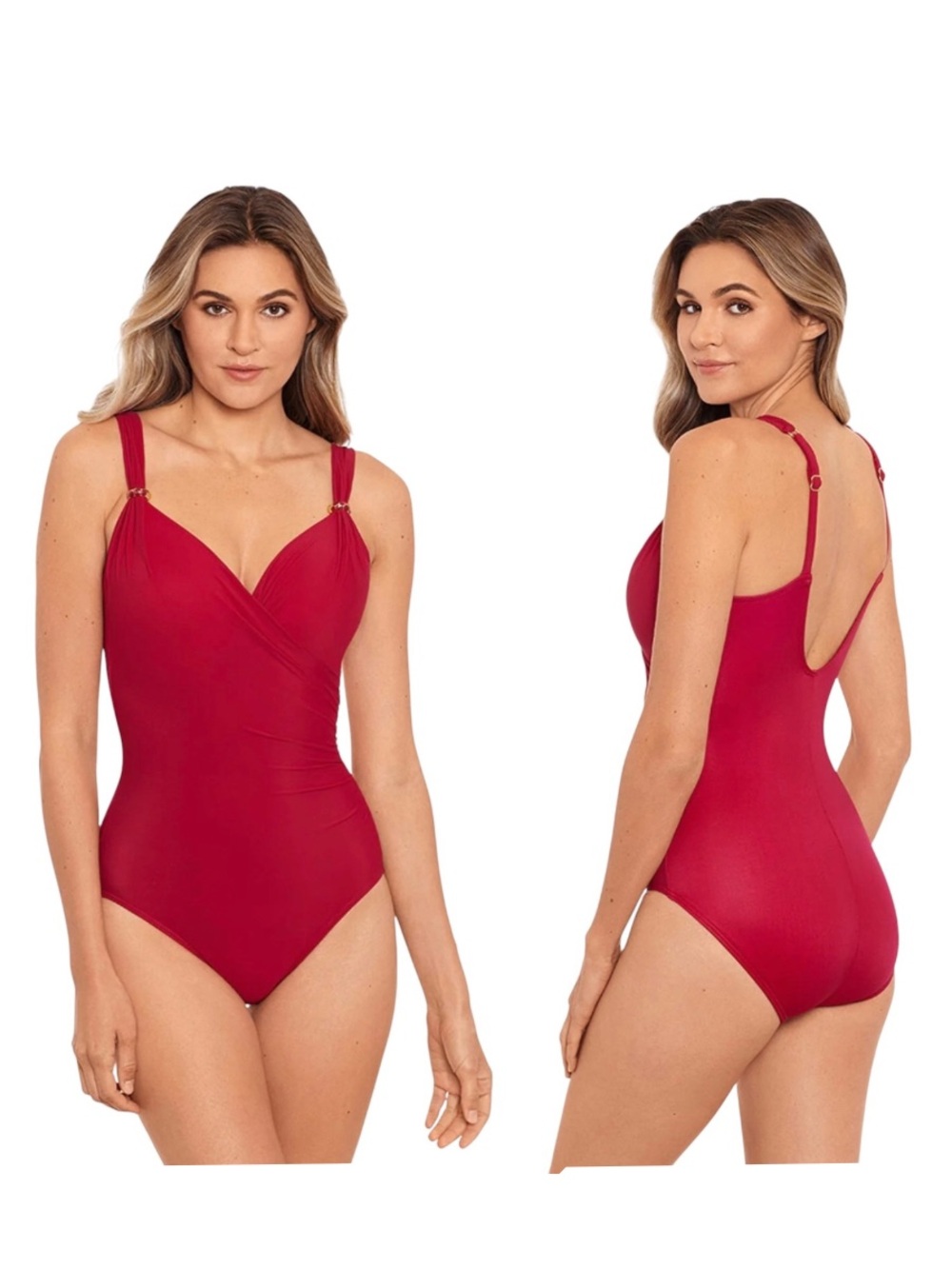 Miraclesuit Razzle Dazzle Siren One Piece Swimsuit in Grenadine Red Size 14